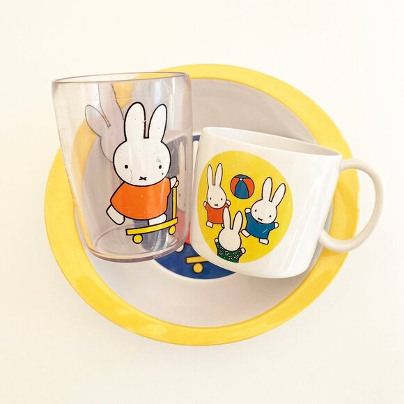 Miffy Melamine Kids 3-Piece Dish Set Bowl Cup Tumbler Childrens Tableware - Picture 16 of 16